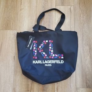 NWT Karl Lagerfeld Paris Designer nylon large tote